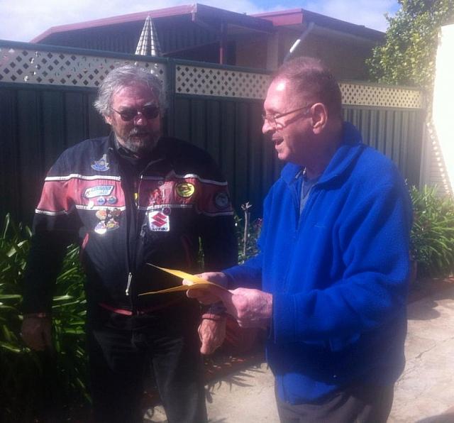 Our good mate and first Lifetime Membership Certificate recipient, Ron Coleman