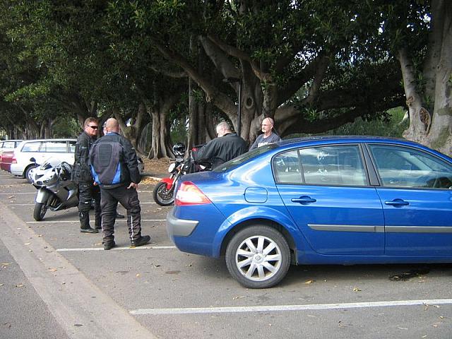 Photo courtesy of Sue (she is the one driving the blue car as her bike is in the shop!)