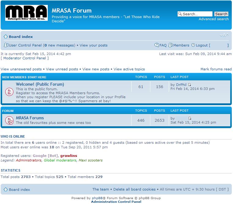 MRASA Forum Index Page